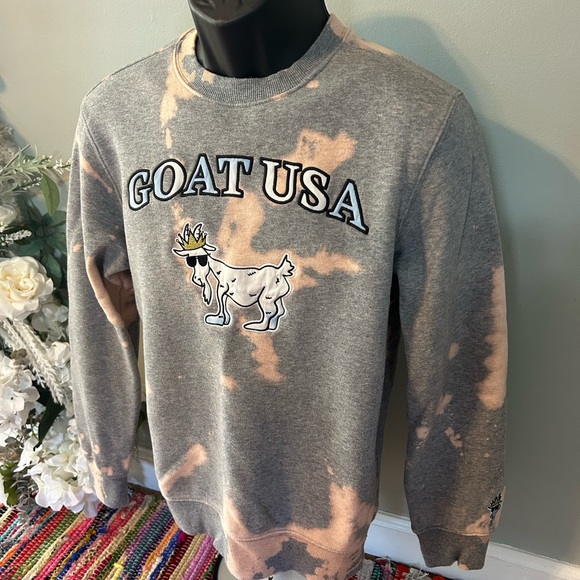 GOAT USA Tie Dye Crewneck Sweatshirt Gray Extra Small XS - Picture 3 of 7